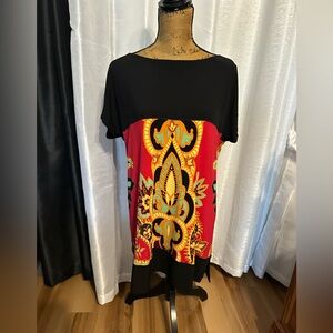 Eva Varro Elegant Black and Red Women's Top XL